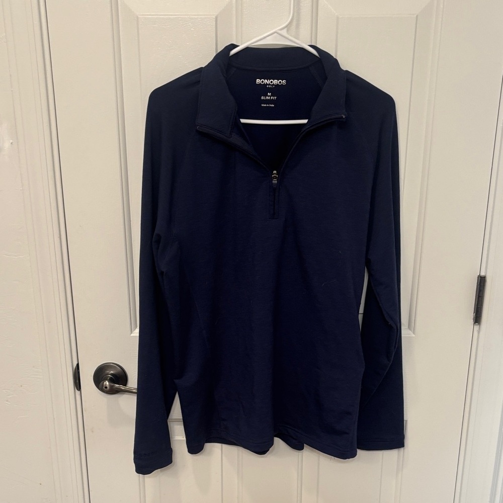 Bonobos Golf Quarter Zip Slim Fit in Navy